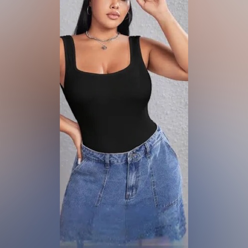 SOLD Last Chance! FOREVER 21 PLUS Slimming Black Bodysuit XL - Picture 2 of 8